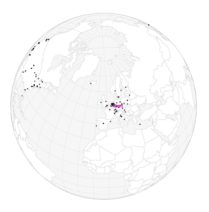 Citography Host map